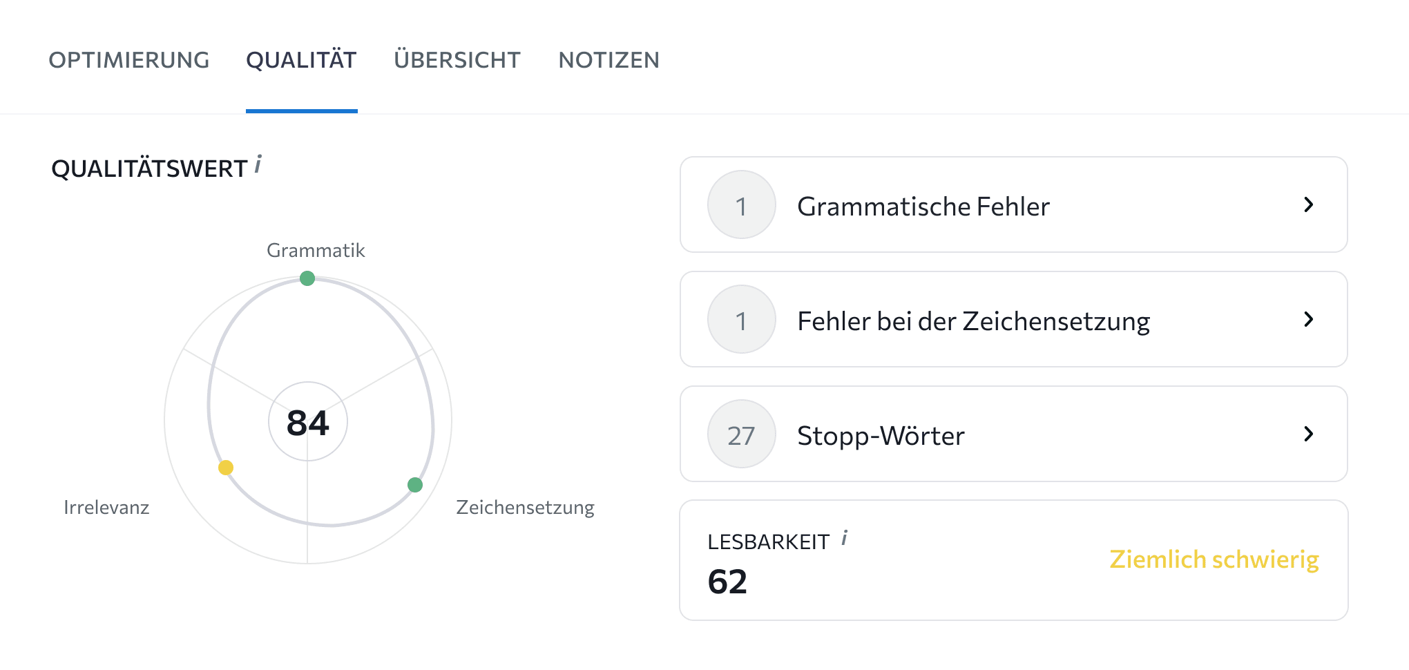 Finde Grammatik- und Lesbarkeitsfehler und behebe sie